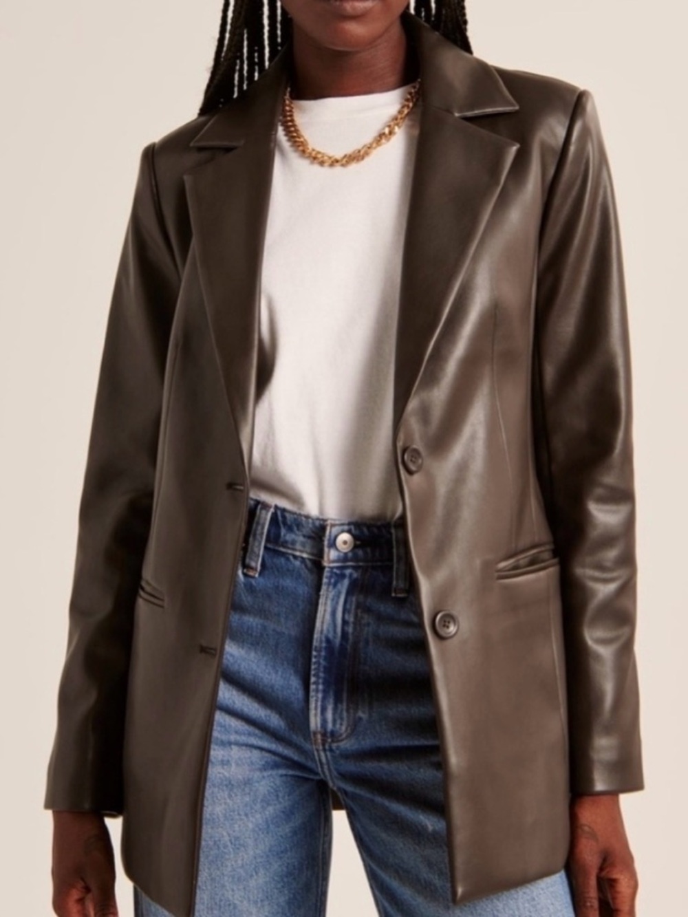 Vegan Leather Blazer